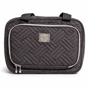 Quilted Travel Toiletry Organizer Bag w/ Hook